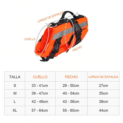 Chaleco Salvavidas Pro-Tech para Perros | Arnés de Seguridad Acuática con Asa de Rescate