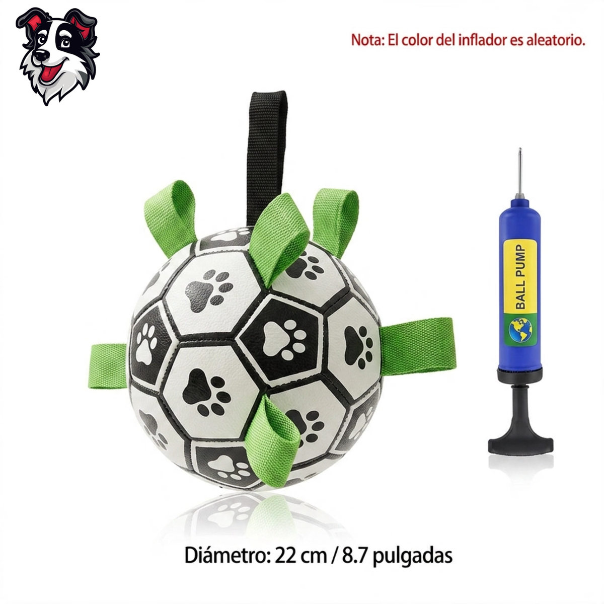 Pelota de Fútbol Interactiva para Perros | Juguete de Entrenamiento con Bomba Incluida