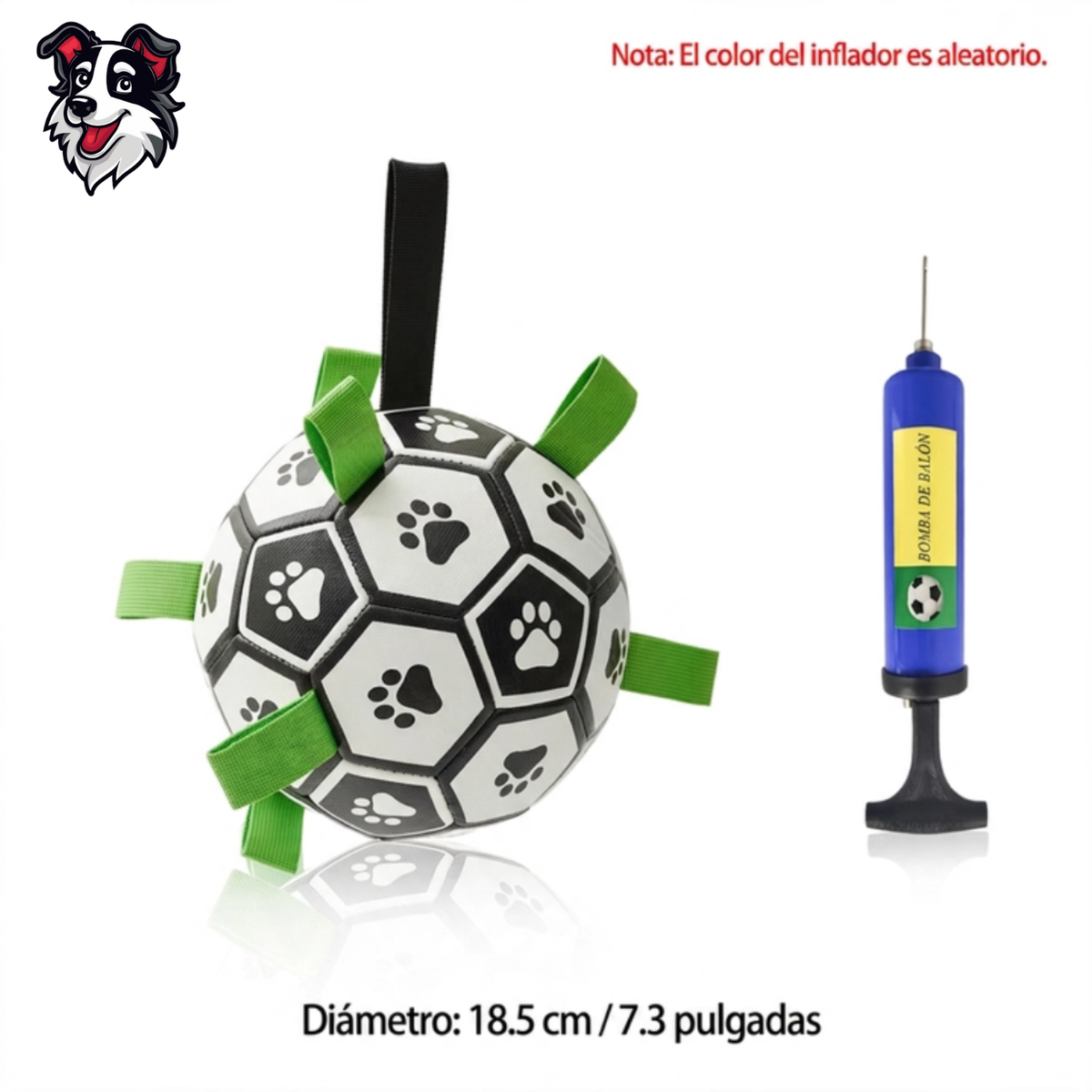 Pelota de Fútbol Interactiva para Perros | Juguete de Entrenamiento con Bomba Incluida