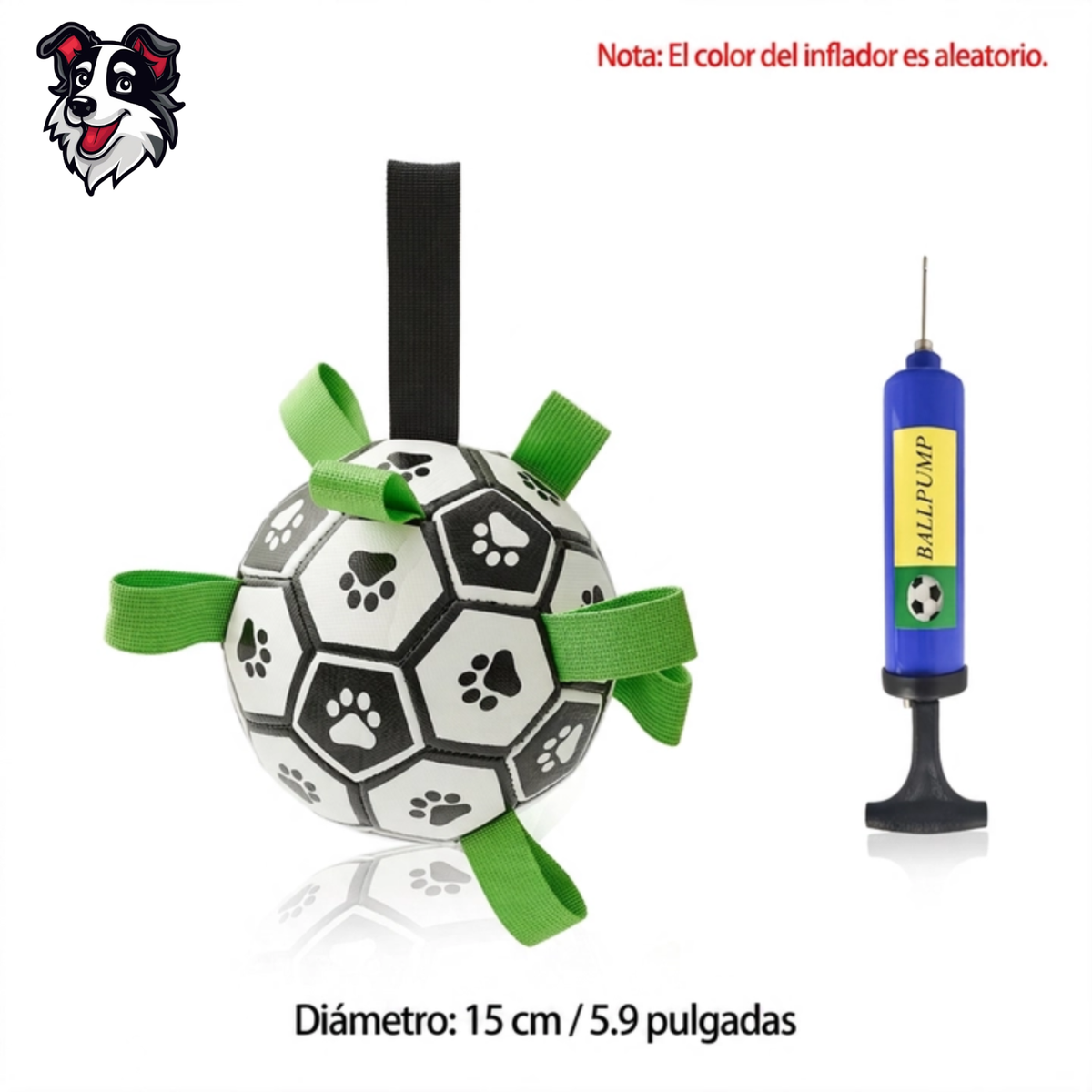 Pelota de Fútbol Interactiva para Perros | Juguete de Entrenamiento con Bomba Incluida
