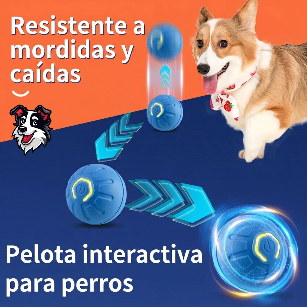 Pelota Interactiva Inteligente Auto-Rodante para Perros
