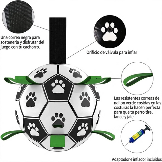 Pelota de Fútbol Interactiva para Perros | Juguete de Entrenamiento con Bomba Incluida