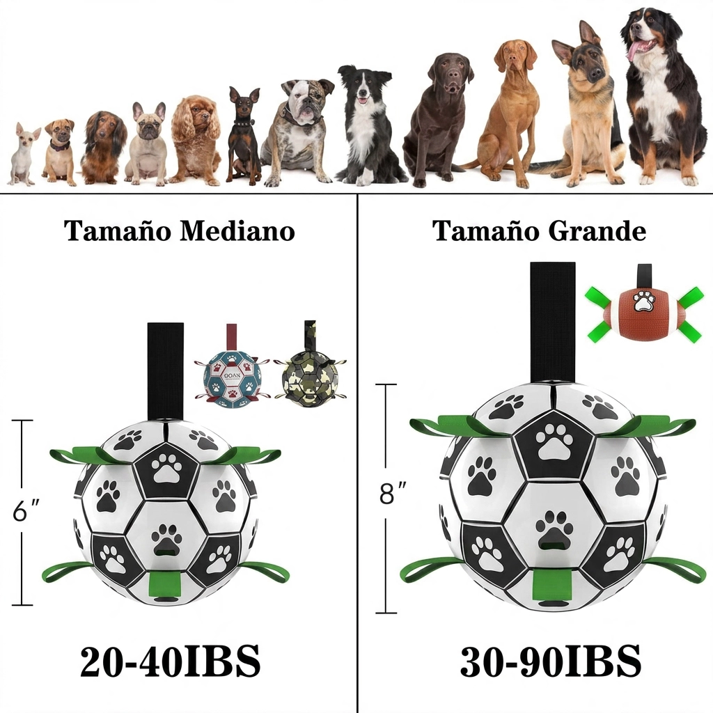 Pelota de Fútbol Interactiva para Perros | Juguete de Entrenamiento con Bomba Incluida