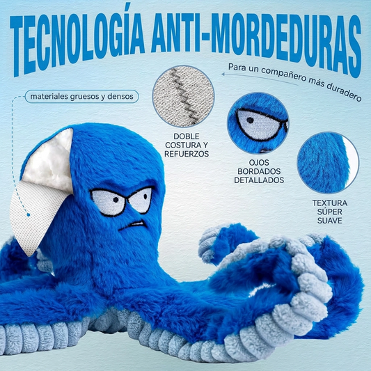 Juguete Resistente "Octopus Size" para Perros | Antiestrés con Sonido Crujiente