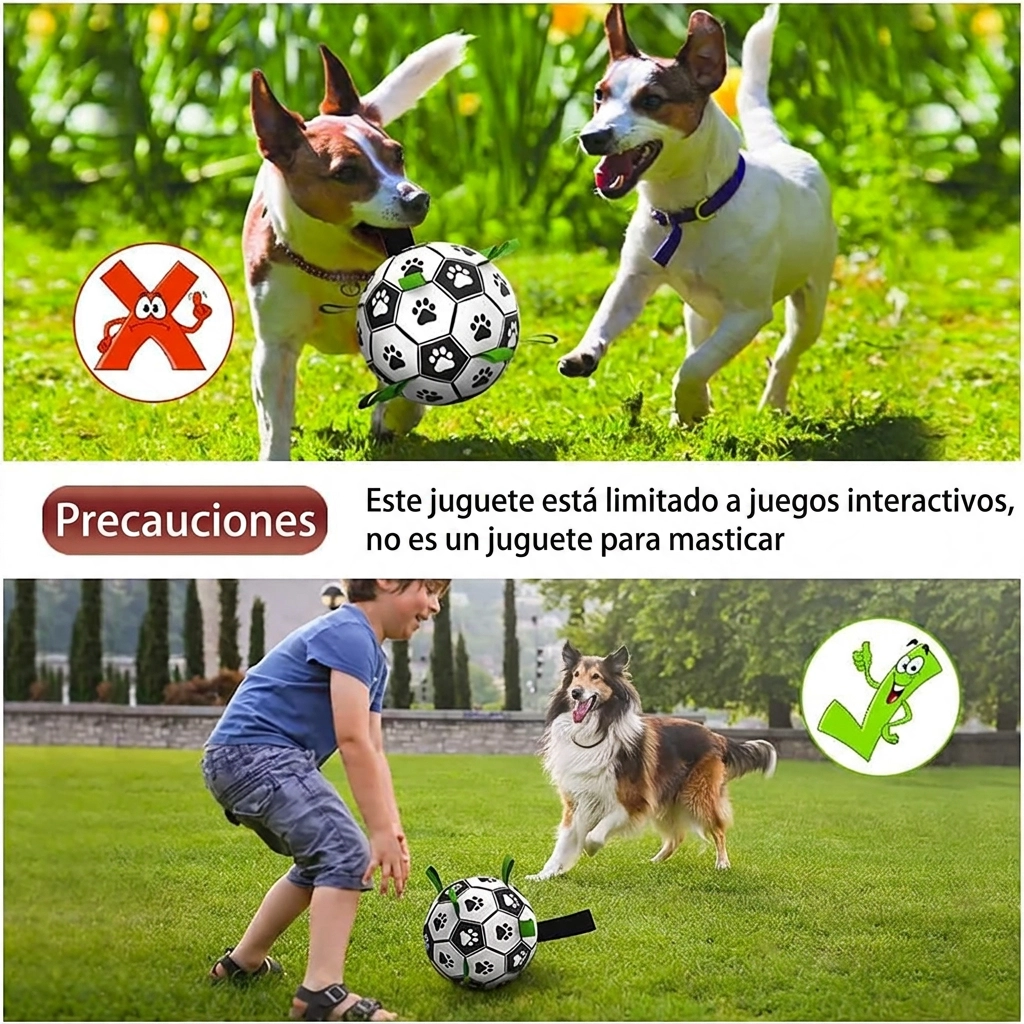 Pelota de Fútbol Interactiva para Perros | Juguete de Entrenamiento con Bomba Incluida