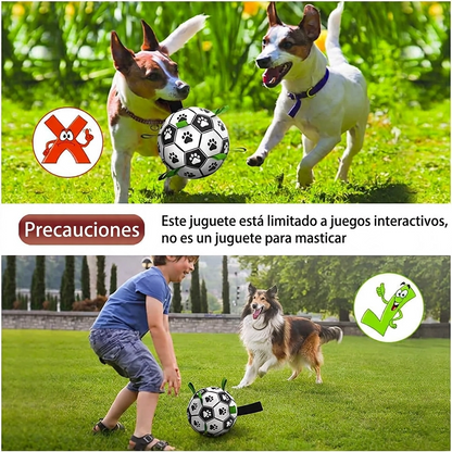 Pelota de Fútbol Interactiva para Perros | Juguete de Entrenamiento con Bomba Incluida