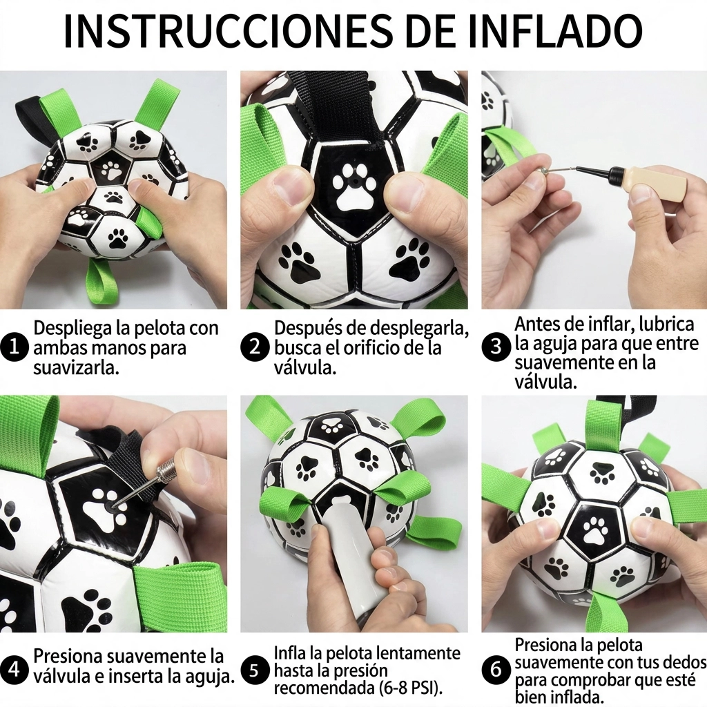 Pelota de Fútbol Interactiva para Perros | Juguete de Entrenamiento con Bomba Incluida