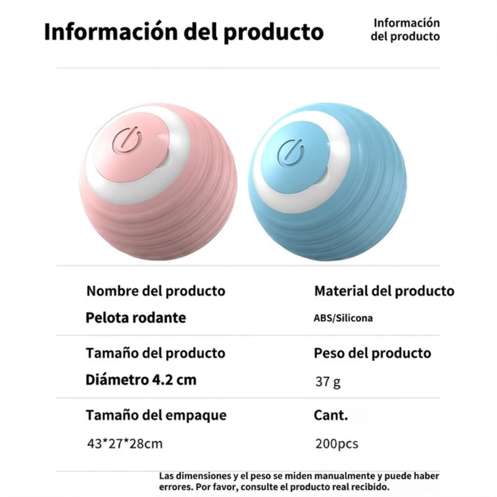Pelota Interactiva Inteligente Auto-Rodante para Perros
