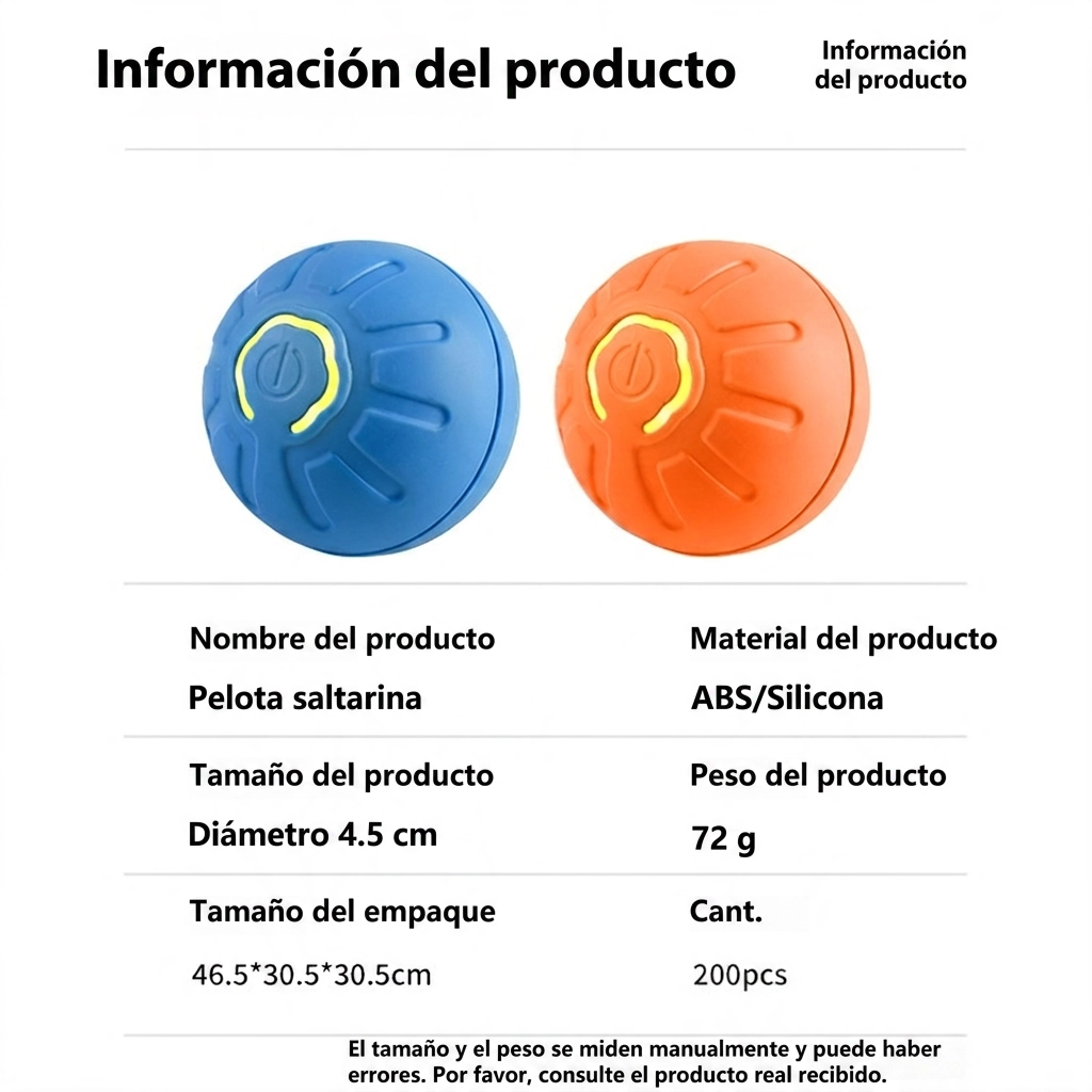 Pelota Interactiva Inteligente Auto-Rodante para Perros